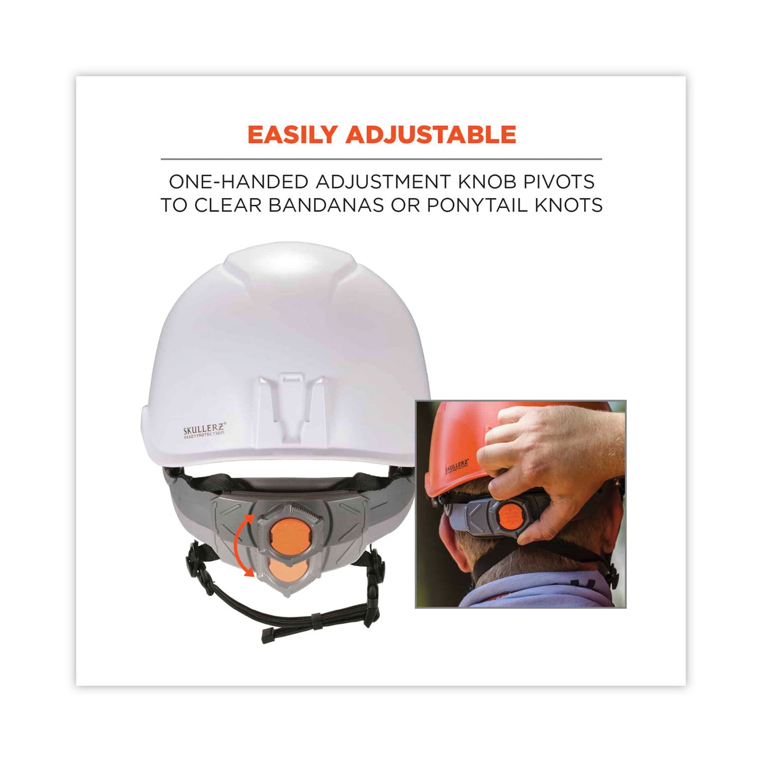 Ergodyne 8974LED Class E Safety Helmet, White, White