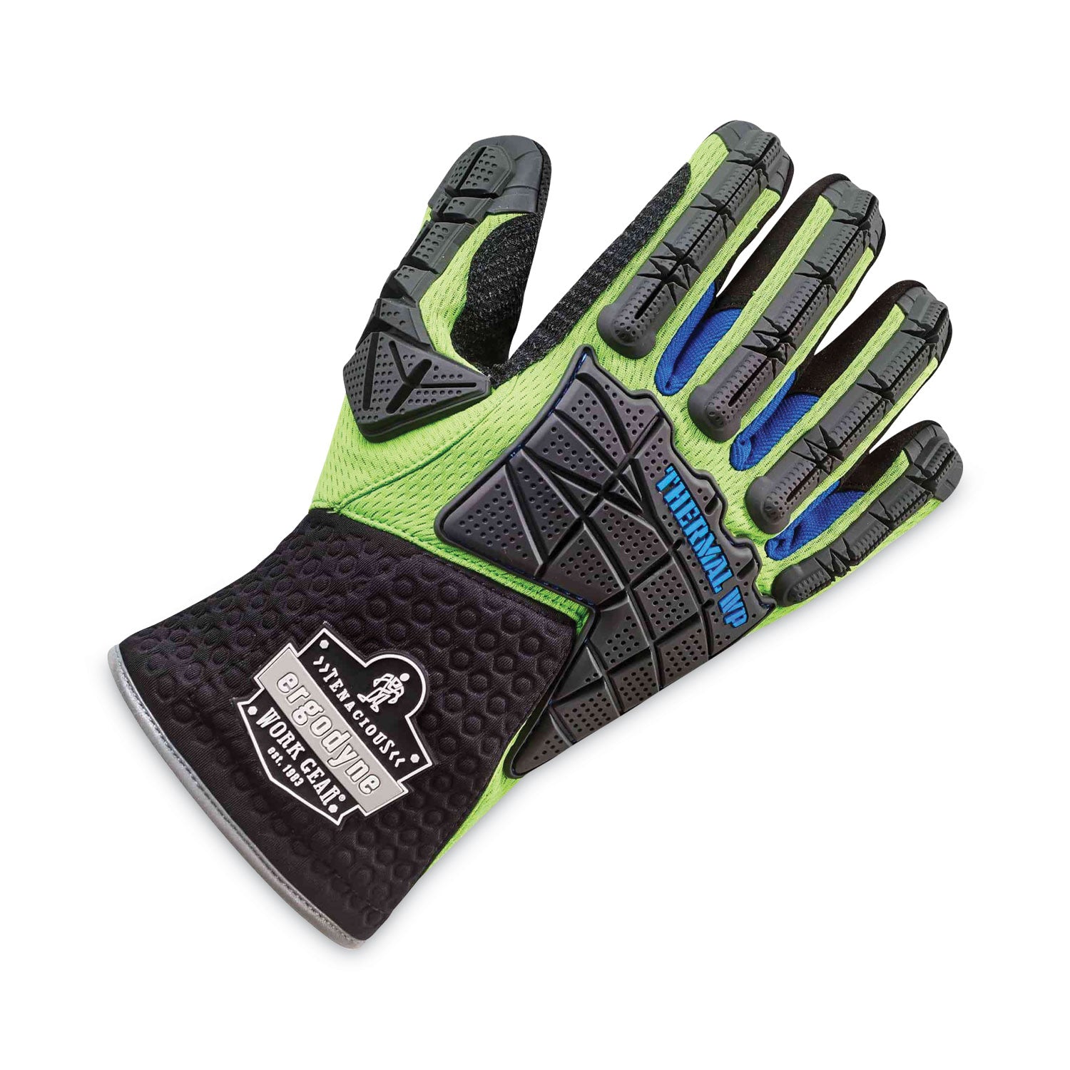 Ergodyne ProFlex 925WP Performance DIR Thermal WP Gloves, XXL, Lime, Impact Resistant, Waterproof, Reinforced Thumb & Index Finger, Reflective Binding, Cold Resistant, 2 Pairs