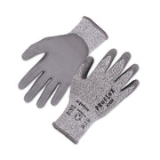 Ergodyne ProFlex 7030 PU-Coated Cut-Resistant Gloves, Small, Gray, HPPE/Nylon Spandex, Polyurethane Palm, Touchscreen Capable, 2 Pairs per Pack