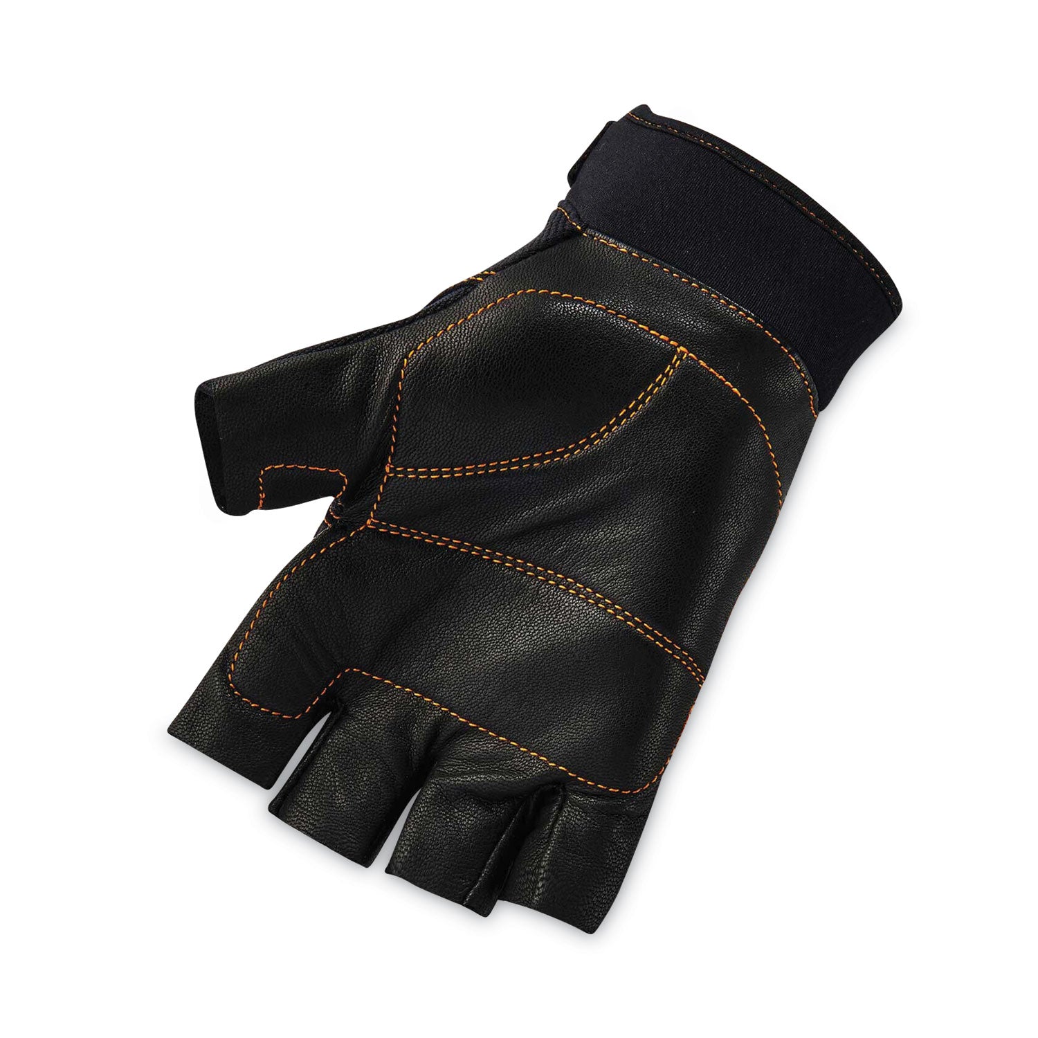 Ergodyne ProFlex 901 Half-Finger Leather Impact Gloves, Small, Black, Anti-Vibration, Padded Palm, Impact Resistant, 2 Pairs