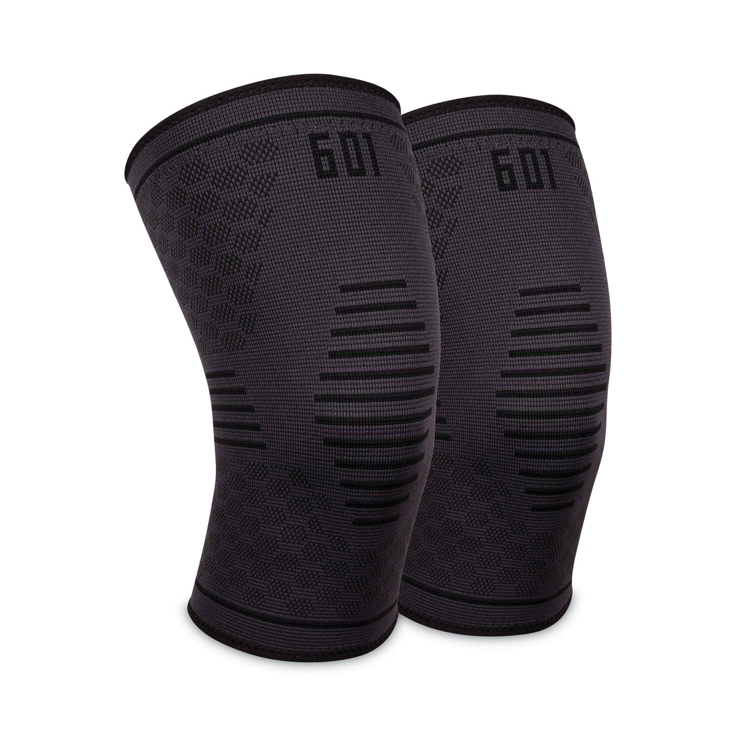 Ergodyne ProFlex 601 Knee Compression Sleeve - 16.93" to 19.69" Knee Circumference - Black - Elastic, Silicone - 1 Each