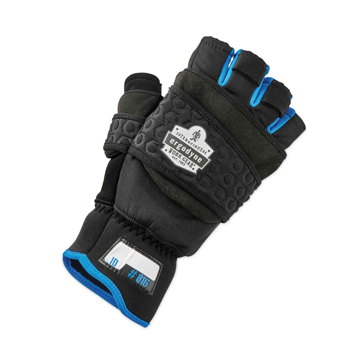 Ergodyne ProFlex 816 Thermal Flip-Top Gloves, Medium, Black, 3" Thick, 11.5" Length, Weather & Cold Resistant, Reinforced Palm & Thumb, Reflective Accent, Machine Washable, 2 Pairs