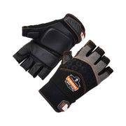 Ergodyne ProFlex 900 Half-Finger Impact Gloves, Extra Large, Black, 1.50" Thickness, 11.50" Length, Shock & Impact Resistant, Breathable, Knitted, Reinforced Thumb, Padded Palm, 2 Pairs