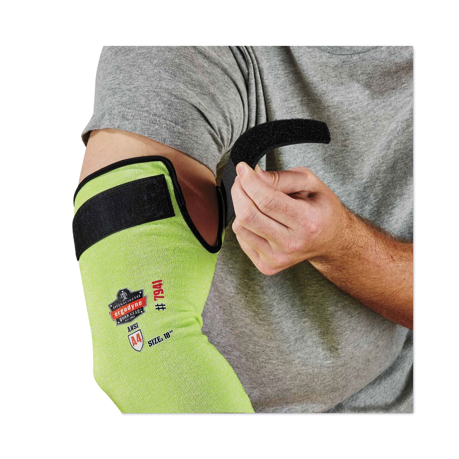 Ergodyne ProFlex 7941 Cut-Resistant Protective Arm Sleeve Pair, 5.25" Length, Lime, Yarn, Cut Resistant, Moisture Wicking, Adjustable Fit, High Visibility, Heat Resistant, Machine Washable, 144 Pairs/Carton