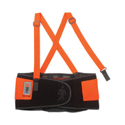 Ergodyne ProFlex 100HV Economy Hi-Vis Back Brace - 34" to 38" Waist Size - Orange - Rubber, Spandex, Polypropylene - 1 Each