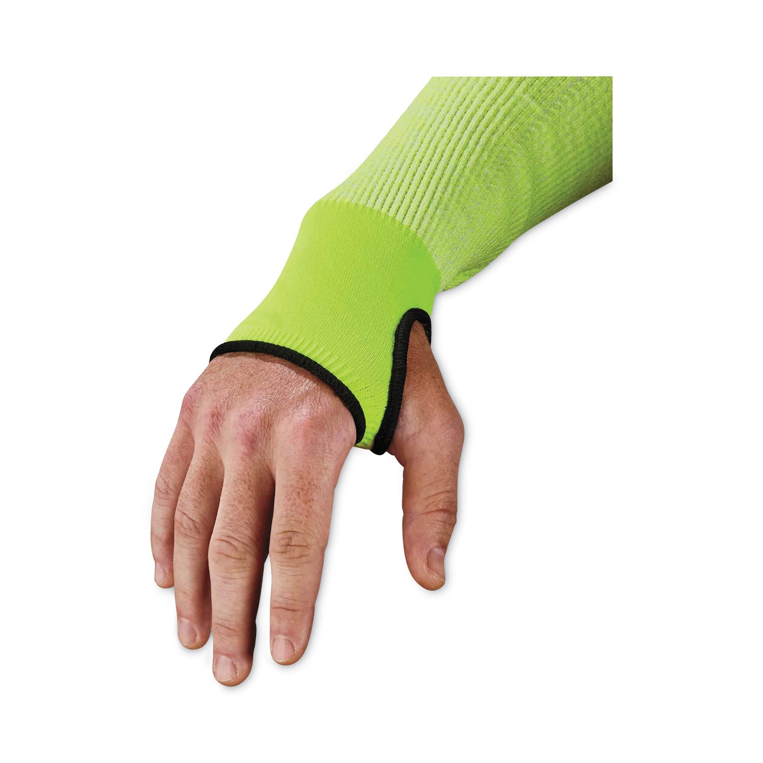 Ergodyne ProFlex 7941 Cut-Resistant Protective Arm Sleeve Pair, 18" Length, Lime, Kevlar Yarn, Machine Washable, Heat Resistant, Moisture Wicking, High Visibility, Adjustable Fit, 2 Sleeves per Pair