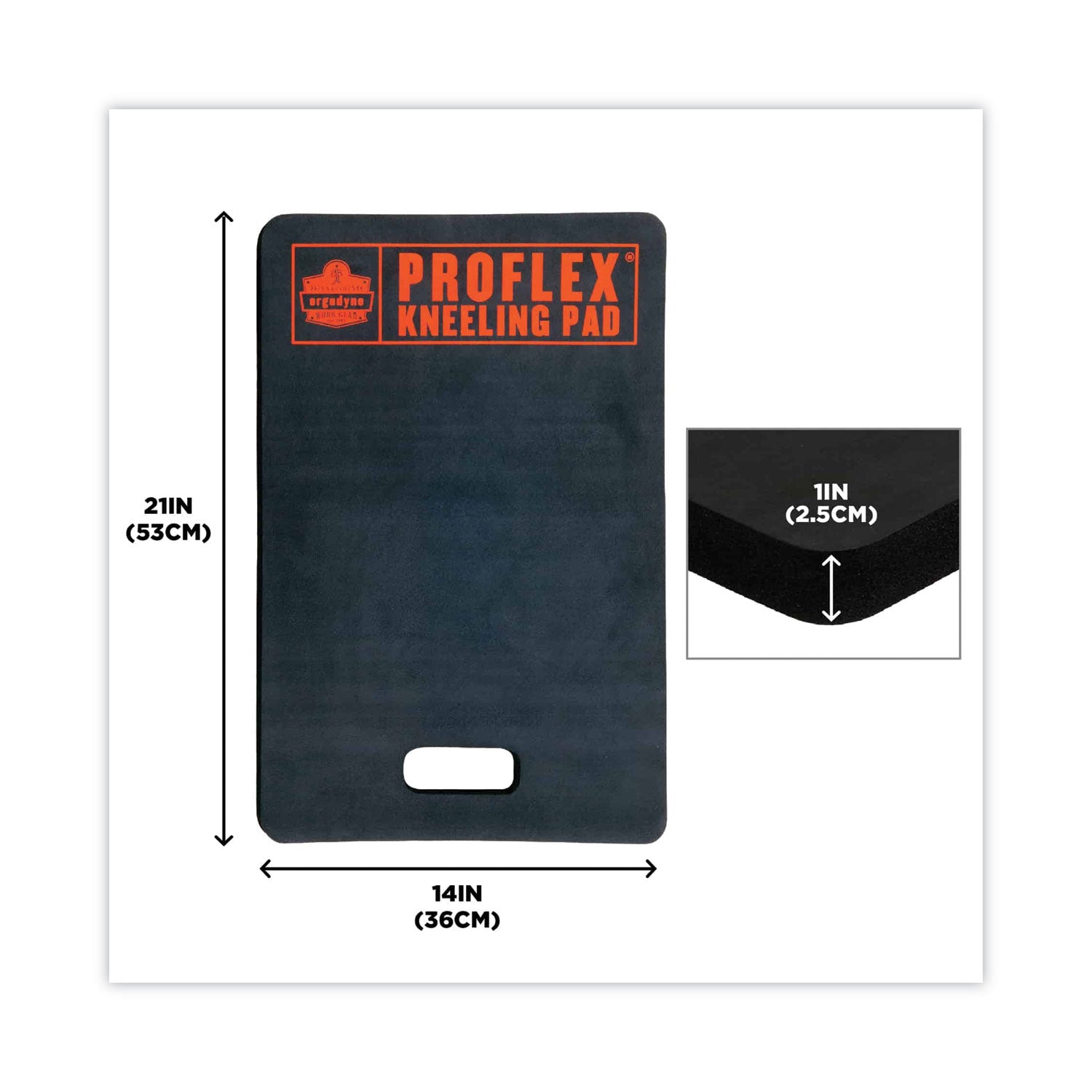 Ergodyne ProFlex Kneeling Pads - Black - Foam - 1 Each