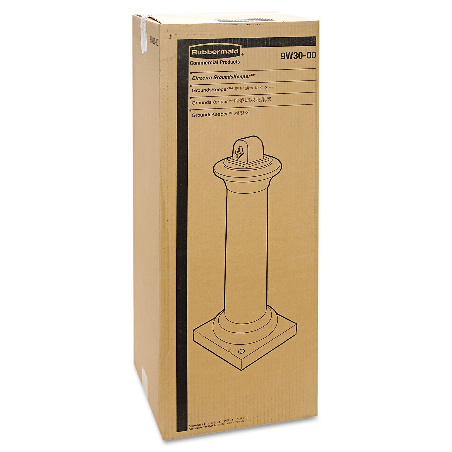 GroundsKeeper Tuscan Receptacle, 22.05 gal, 13 dia x 38.38h, Sandstone