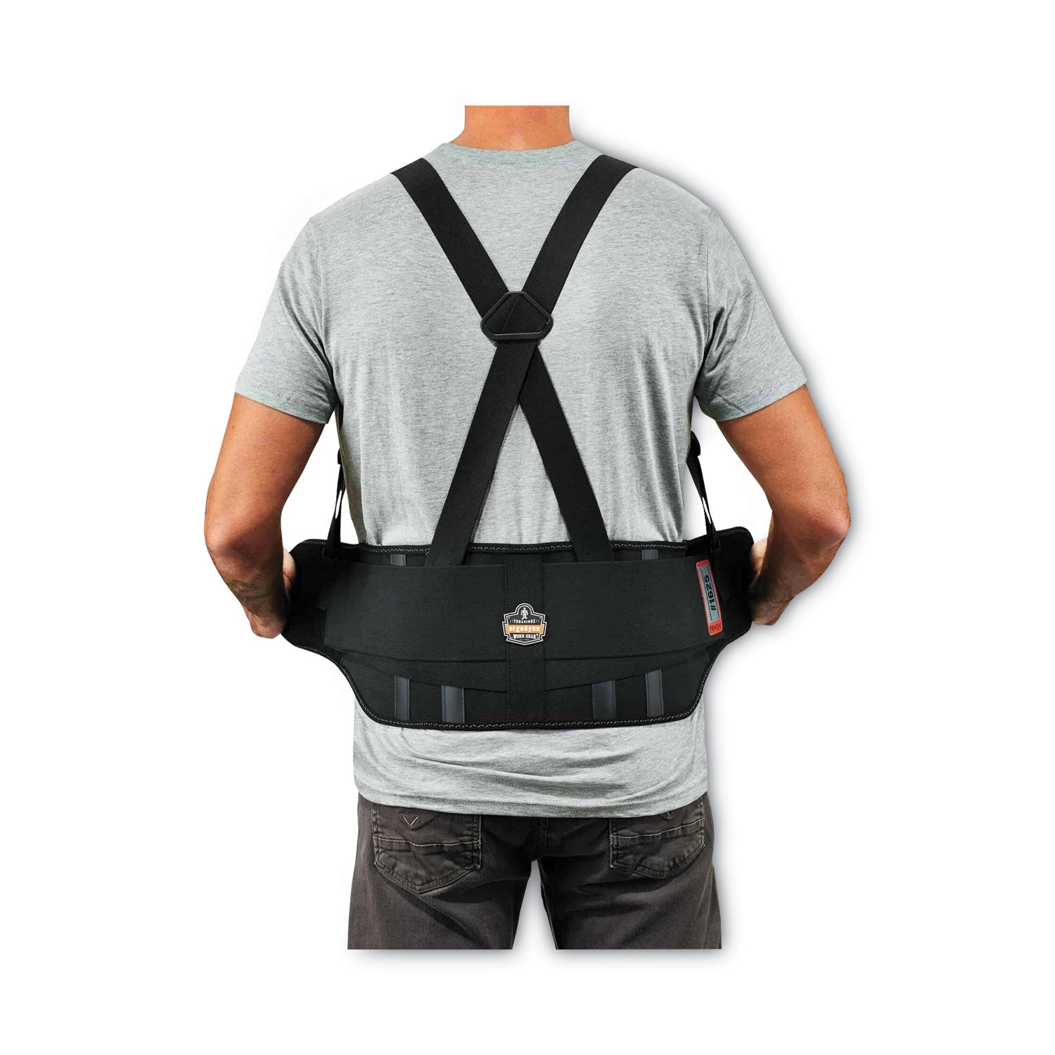 Ergodyne ProFlex 1625 Elastic Back Support Brace - 46" to 52" Waist Size - Black - Elastic, Polypropylene, Rubber - 1 Each