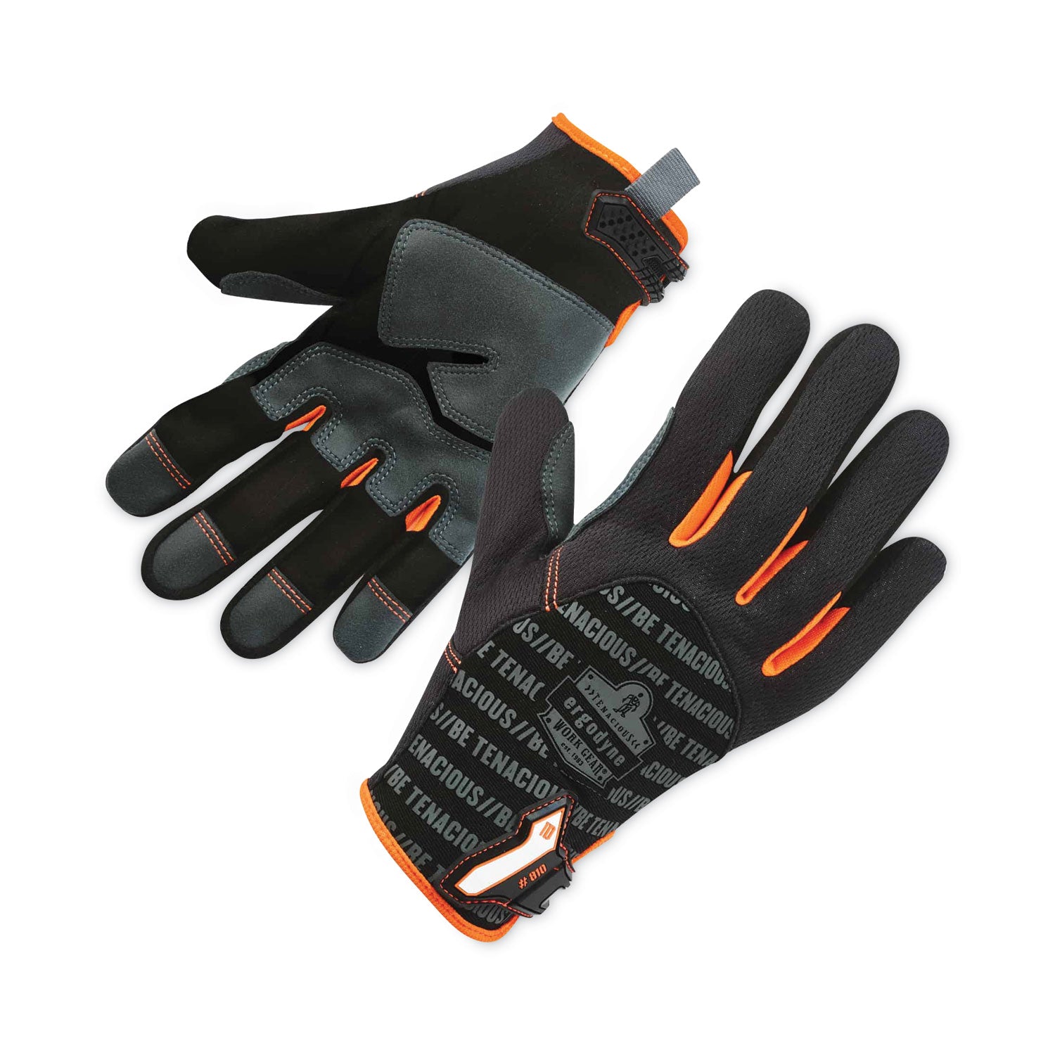Ergodyne ProFlex 810 Reinforced Utility Gloves, Medium, Black, 2" Thick, 12.5" Length, Thermal Protection, Reinforced Palm & Thumb, Breathable, Abrasion Resistant, 2 Pairs