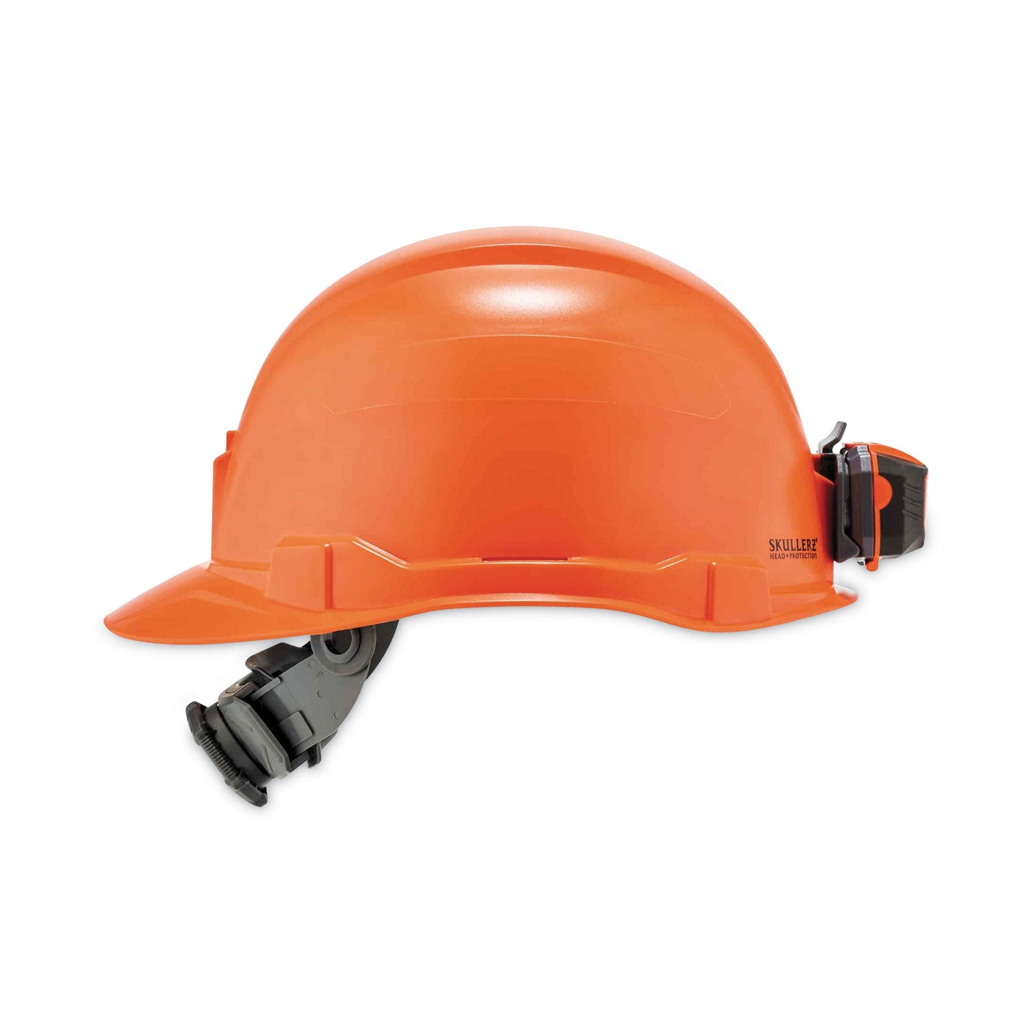 Ergodyne Skullerz 8970LED Cap Style Hard Hat with LED Light, Adjustable Ratchet, Removable Sweatband, Orange, Lightweight, Heavy Duty, 1 Each