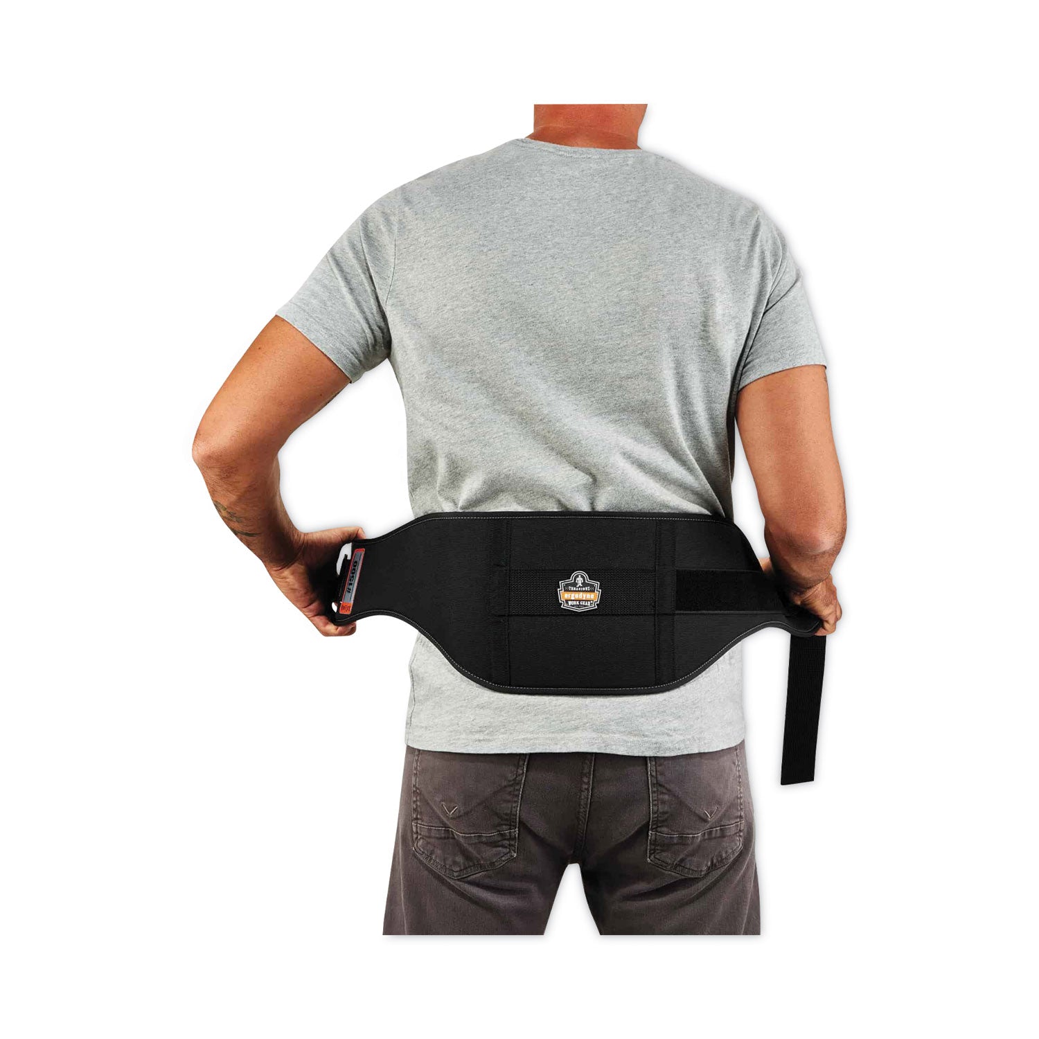 Ergodyne ProFlex 1500 Weight Lifters Support Brace - 25" to 30" Waist Size - Black - 900D Nylon - 1 Each