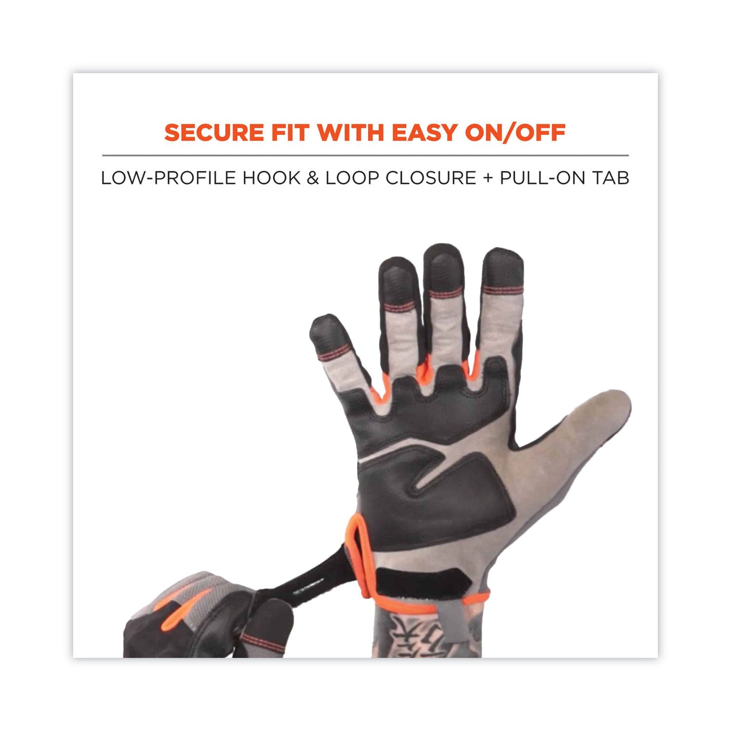 Ergodyne ProFlex 710 Heavy-Duty Utility Gloves, Small, Gray, 8" Length, Padded Palm, Reinforced Fingertip, Abrasion Resistant, Machine Washable, 2 Pairs