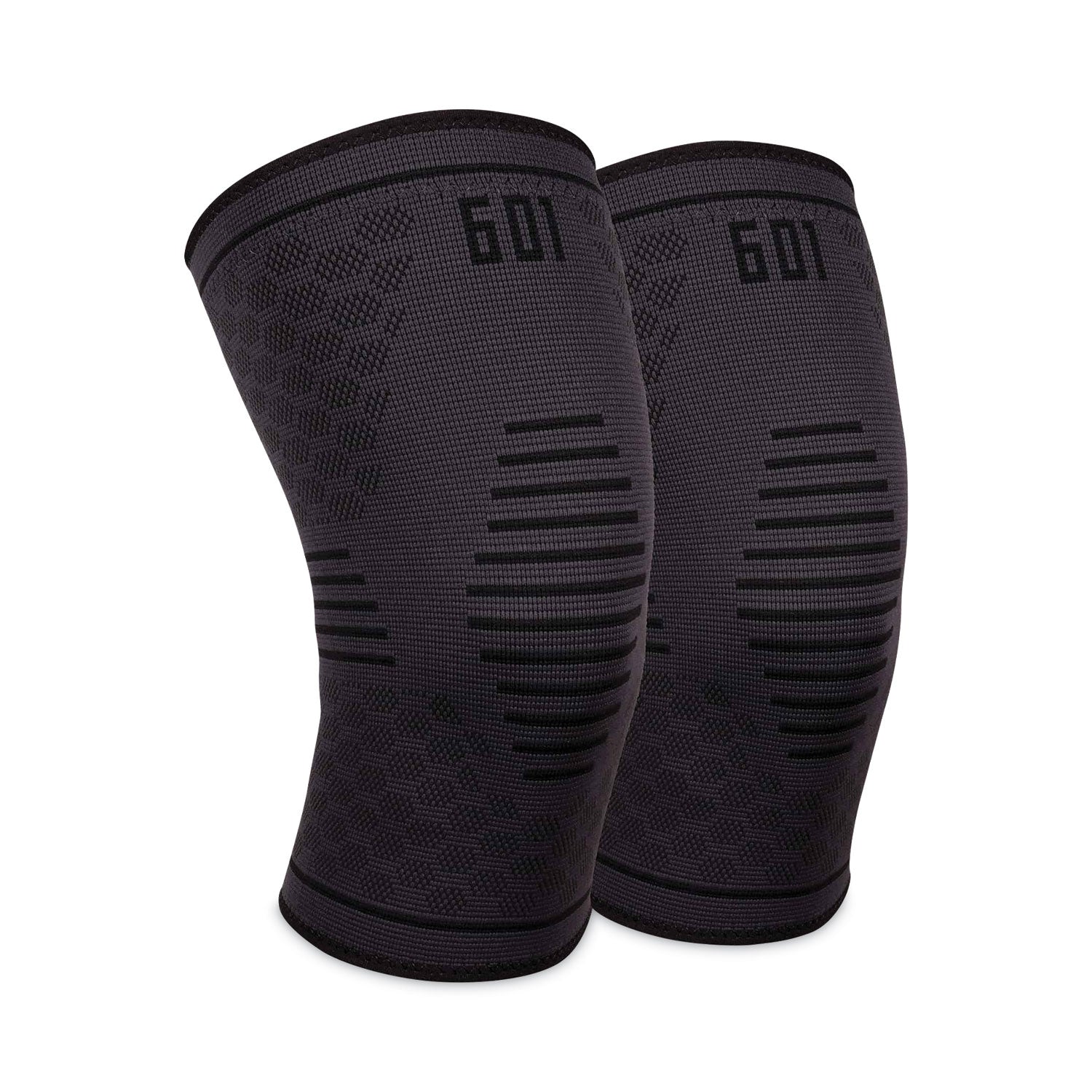 Ergodyne ProFlex 601 Knee Compression Sleeve - 14.17" to 16.54" Knee Circumference - Black - Silicone, Elastic - 1 Each
