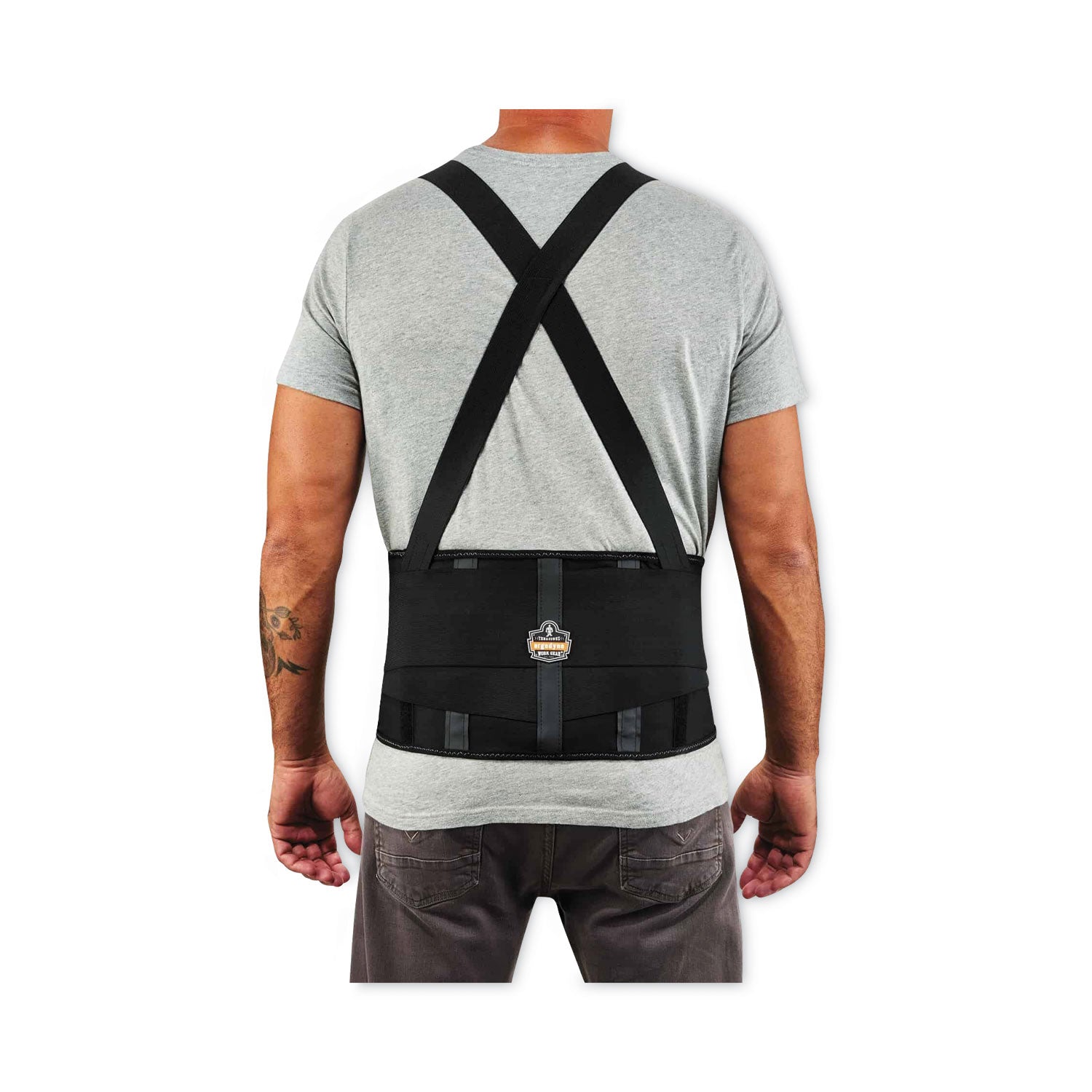 Ergodyne ProFlex 1100SF Spandex Back Support Brace - 46" to 52" Waist Size - Black - 280D Spandex, Elastic - 1 Each