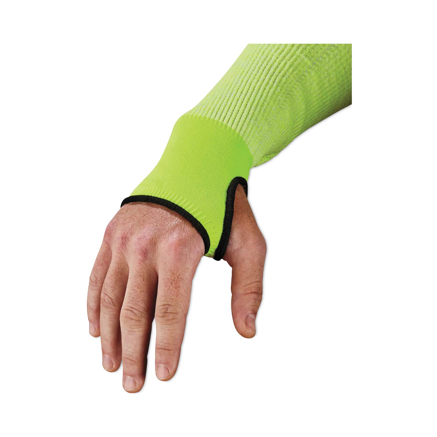Ergodyne ProFlex 7941 Cut-Resistant Protective Arm Sleeve Pair, 22" Length, Lime, Kevlar Yarn, Machine Washable, Heat Resistant, Moisture Wicking, High Visibility, Adjustable Fit, 2 Sleeves per Pair