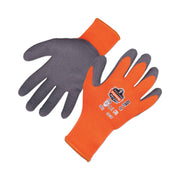 Ergodyne ProFlex 7401 Coated Lightweight Winter Work Gloves, Medium, Orange, Latex Coating, Thermal Protection, Cut Resistant, Machine Washable, 1.75" Thick, 10" Length, 12 Pairs