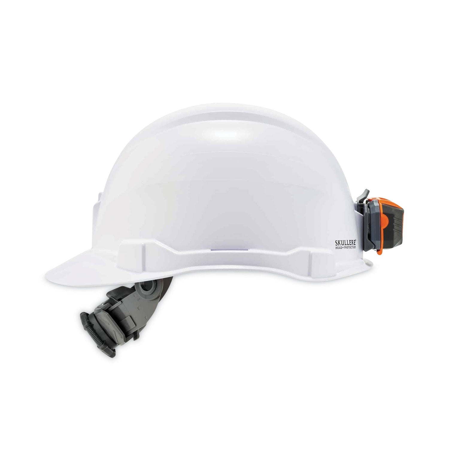 Ergodyne Skullerz 8970LED Cap Style Hard Hat with LED Light, White, Adjustable Fit, Removable Sweatband, Machine Washable, Heavy Duty, Lightweight – 1 Each