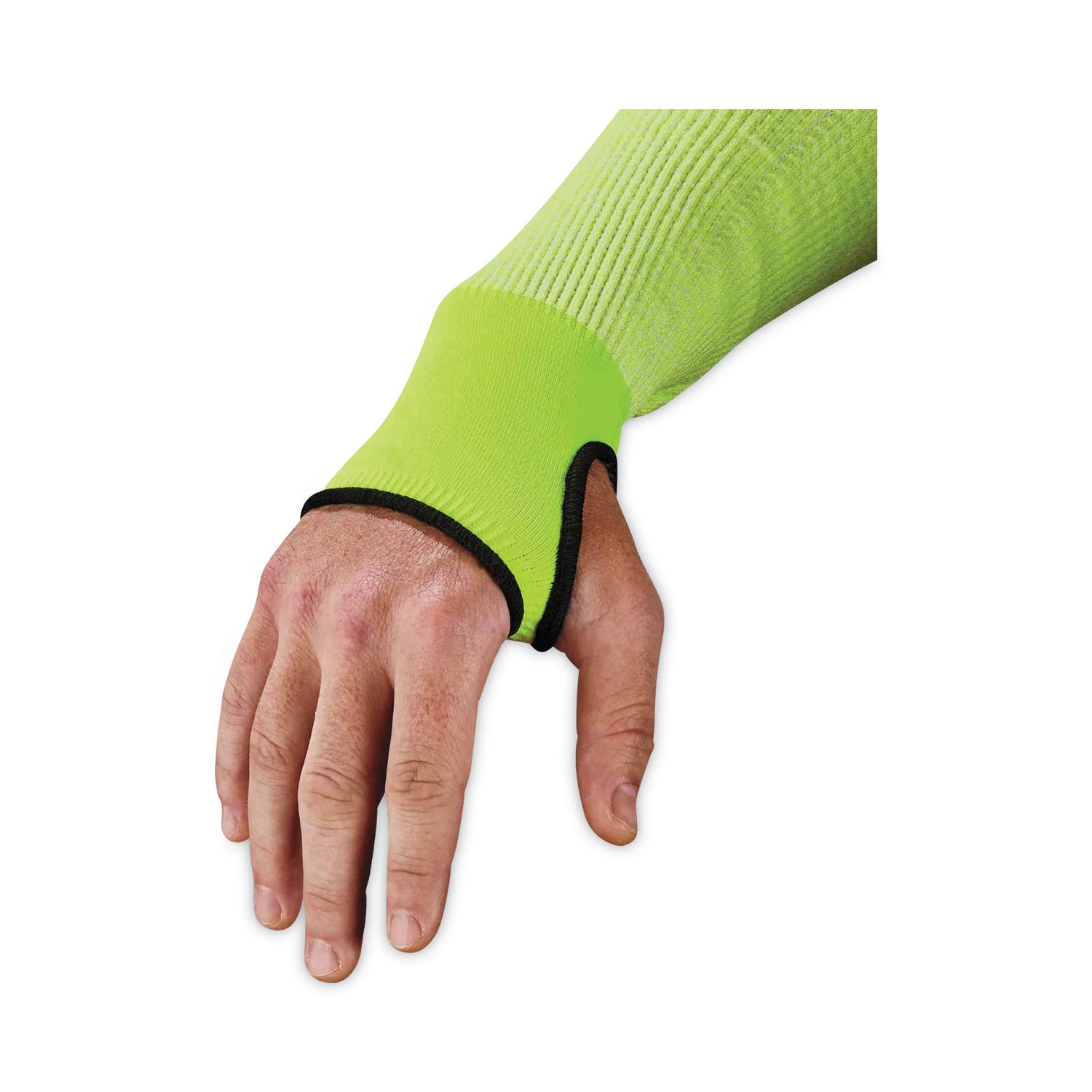 Ergodyne ProFlex 7941 Cut-Resistant Protective Arm Sleeve Pair, 5.25" Length, Lime, Yarn, Cut Resistant, Moisture Wicking, Adjustable Fit, High Visibility, Heat Resistant, Machine Washable, 144 Pairs/Carton