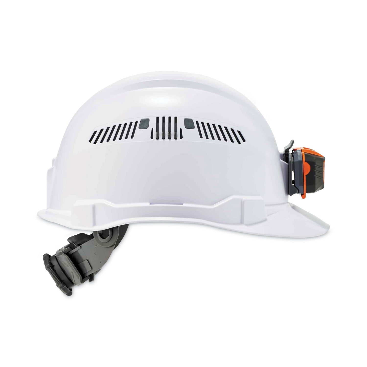 Ergodyne Skullerz 8972LED Cap-Style Hard Hat with LED Light, Vented, Adjustable, Removable Sweatband, White, 1 Each