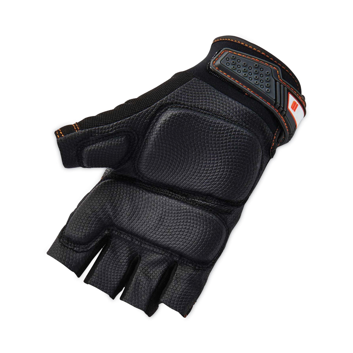 Ergodyne ProFlex 900 Half-Finger Impact Gloves, Large, Black, 1.50" Thick, 11.25" Length, Shock & Impact Resistant, Breathable, Reinforced Thumb, Padded Palm, Anti-Vibration, 2 Pairs