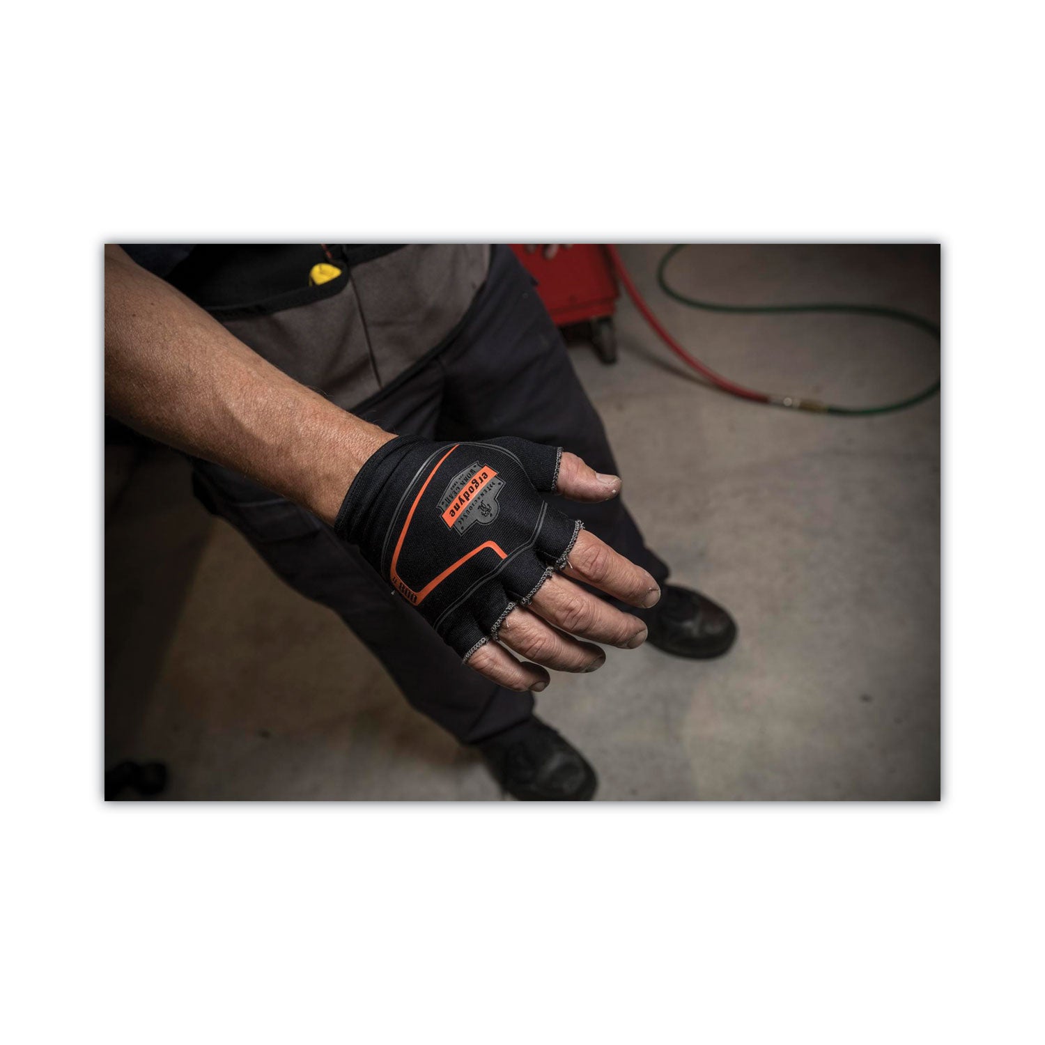 Ergodyne ProFlex 800 Glove Liners, Small/Medium, Half Finger, Black, Anti-Vibration, Durable, Breathable, Impact Resistant, 0.50" Thickness, 9" Length, 2 Pairs