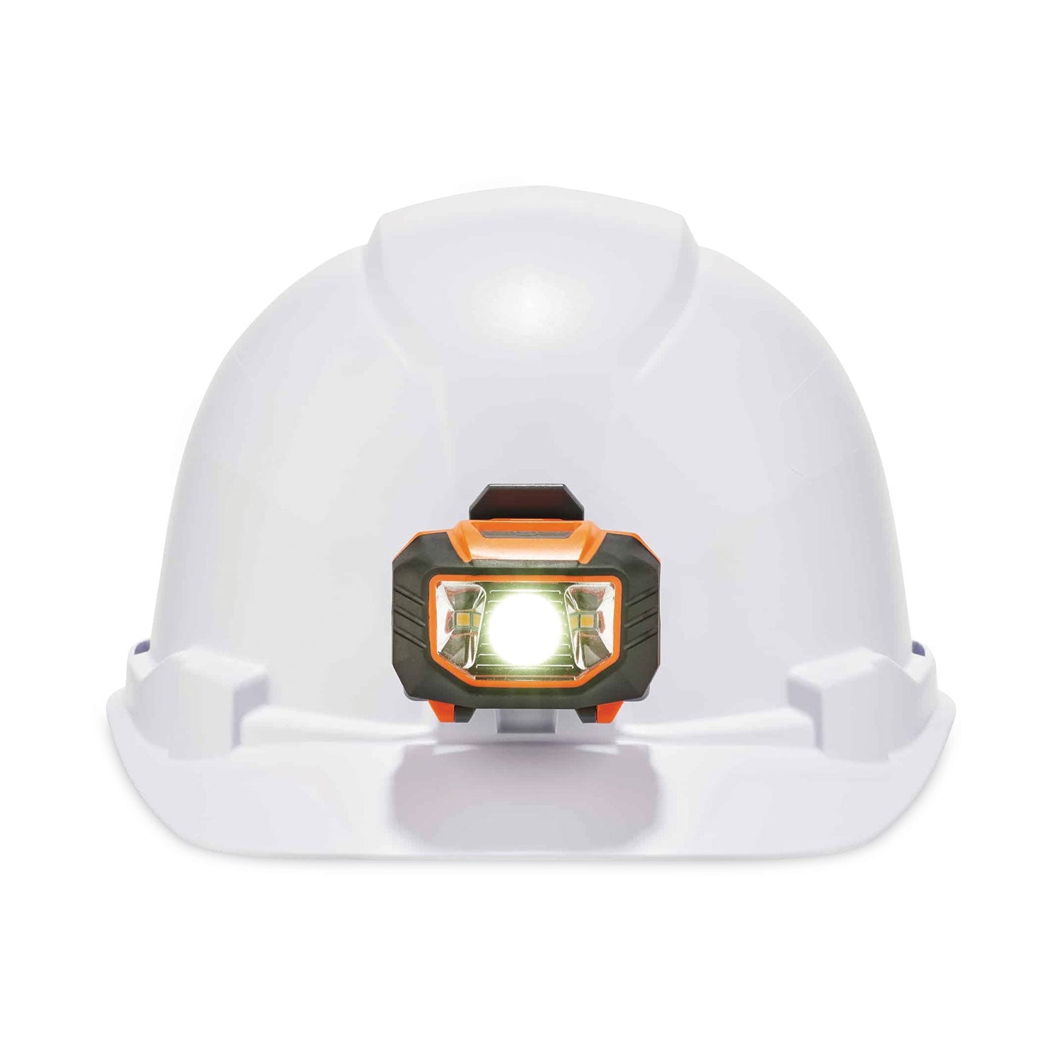 Ergodyne Skullerz 8970LED Cap Style Hard Hat with LED Light, White, Adjustable Fit, Removable Sweatband, Machine Washable, Heavy Duty, Lightweight – 1 Each