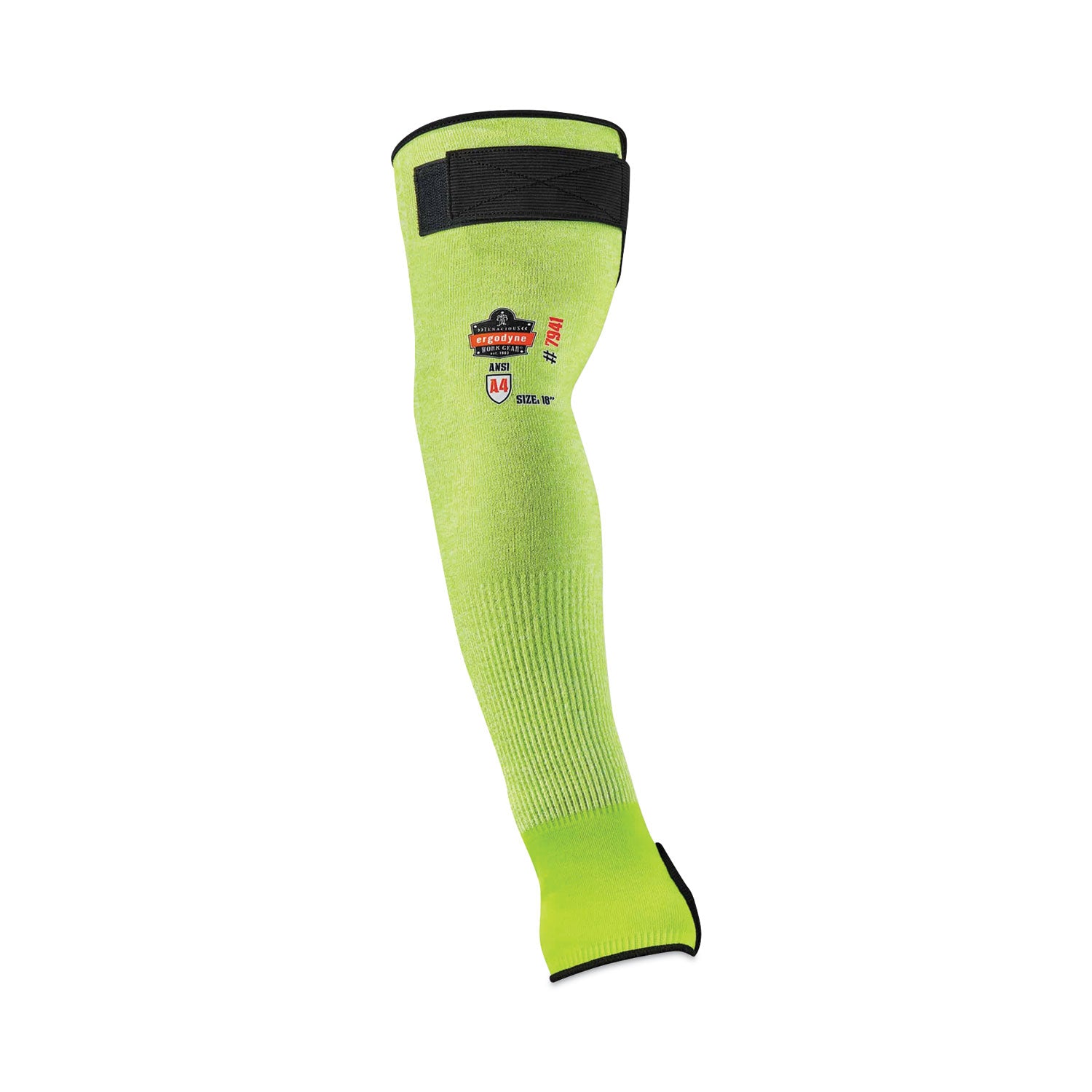 Ergodyne ProFlex 7941 Cut-Resistant Protective Arm Sleeve Pair, 18" Length, Lime, Kevlar Yarn, Machine Washable, Heat Resistant, Moisture Wicking, High Visibility, Adjustable Fit, 2 Sleeves per Pair