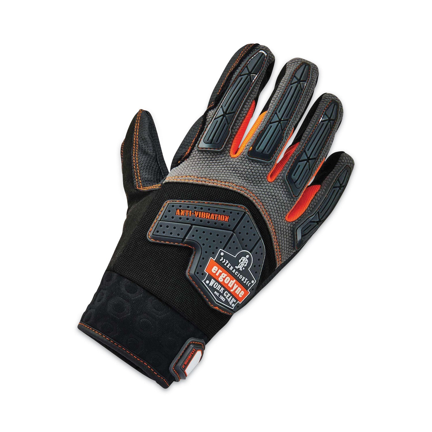 Ergodyne ProFlex 9015F(x) Anti-Vibration Gloves, Extra Large, Black, 3" Thick, 13.25" Length, Padded Palm, Impact Resistant, Reinforced Thumb, Breathable, 2 Pairs