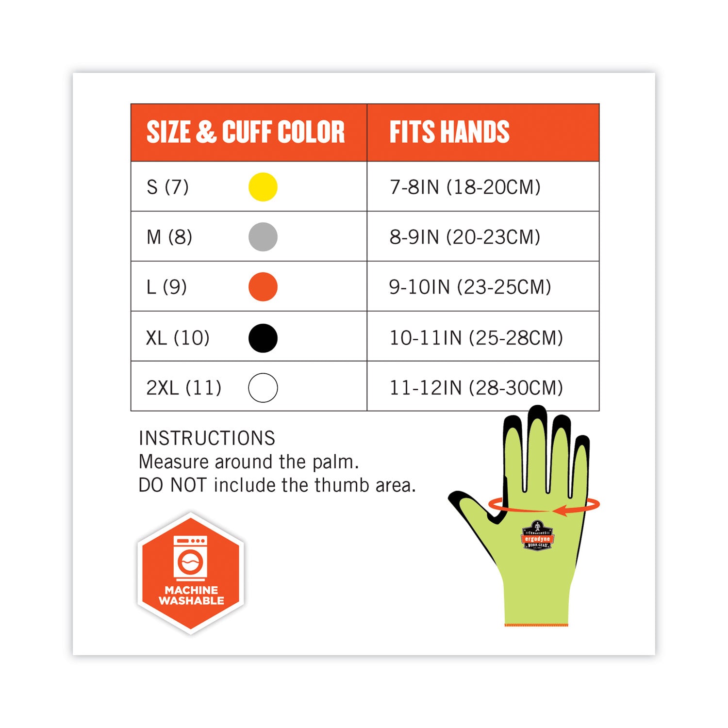Ergodyne ProFlex 7041 Hi-Vis Nitrile-Coated Level 4 Cut Gloves, Large, Lime, 1.75" Thick, 10" Length, 2/Pair, 144 Pairs/Carton