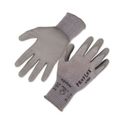 Ergodyne 7024 PU-Coated Cut-Resistant Gloves, Medium, Gray, Touchscreen Capable, Polyurethane Palm, HPPE/Nylon Spandex, 13-Gauge, 2 Pairs per Pack