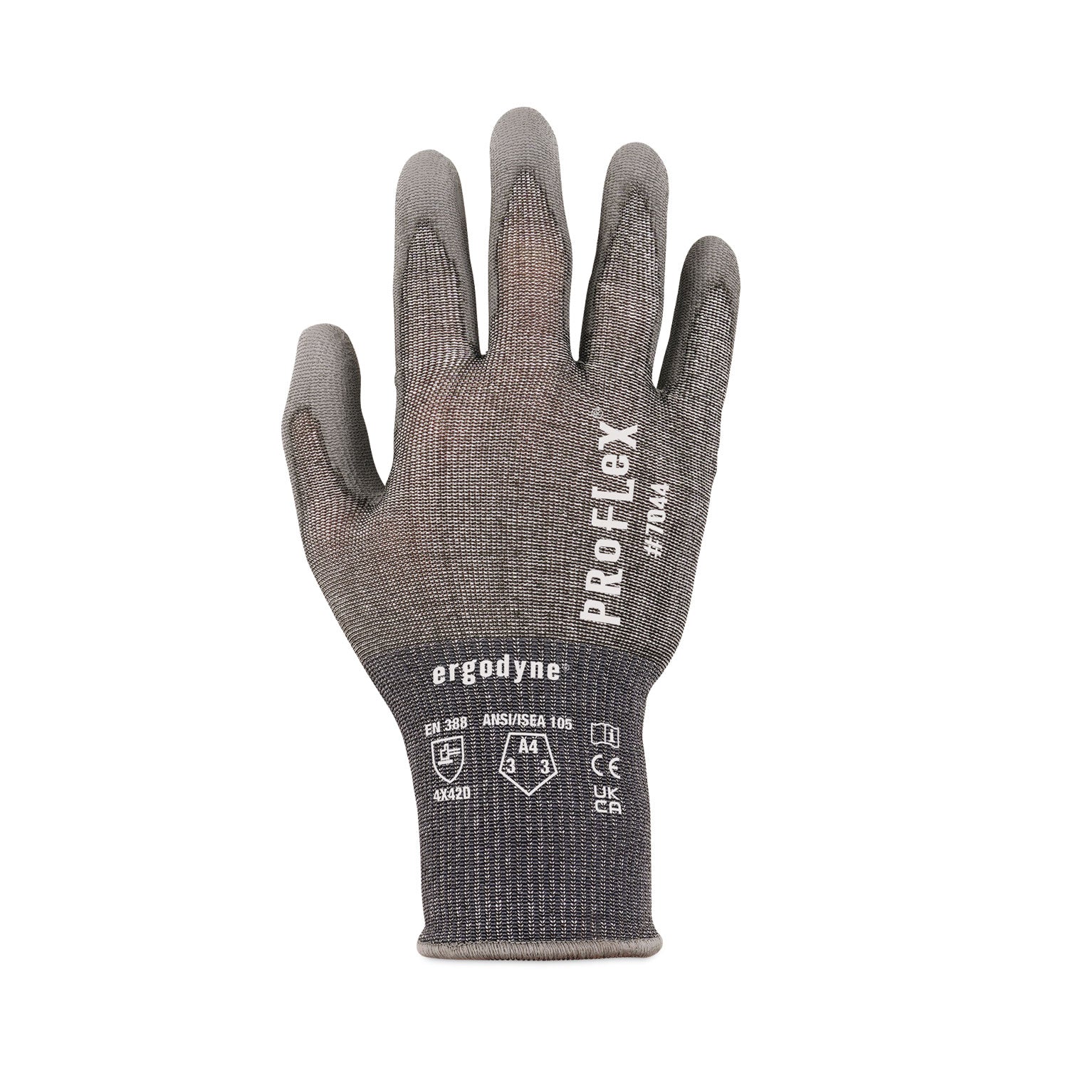 ProFlex 7044 ANSI A4 PU Coated CR Gloves, Gray, Small, Pair