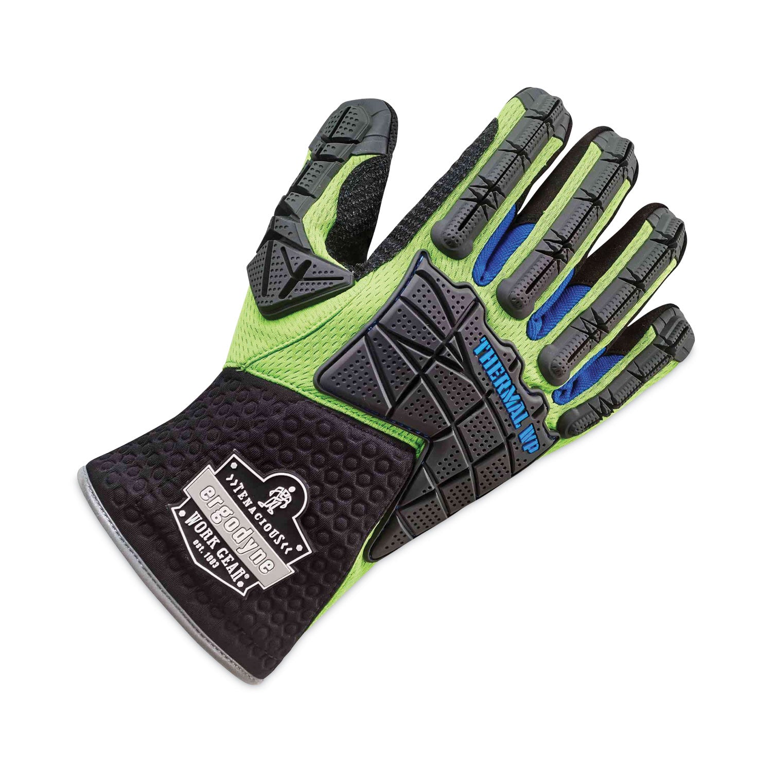 Ergodyne ProFlex 925WP Performance DIR Thermal WP Gloves, Extra Large, Lime, 2" Thick, 14" Length, Impact Resistant, Waterproof, Reinforced Thumb & Index Finger, Reflective Binding, Cold Resistant, 2 Pairs