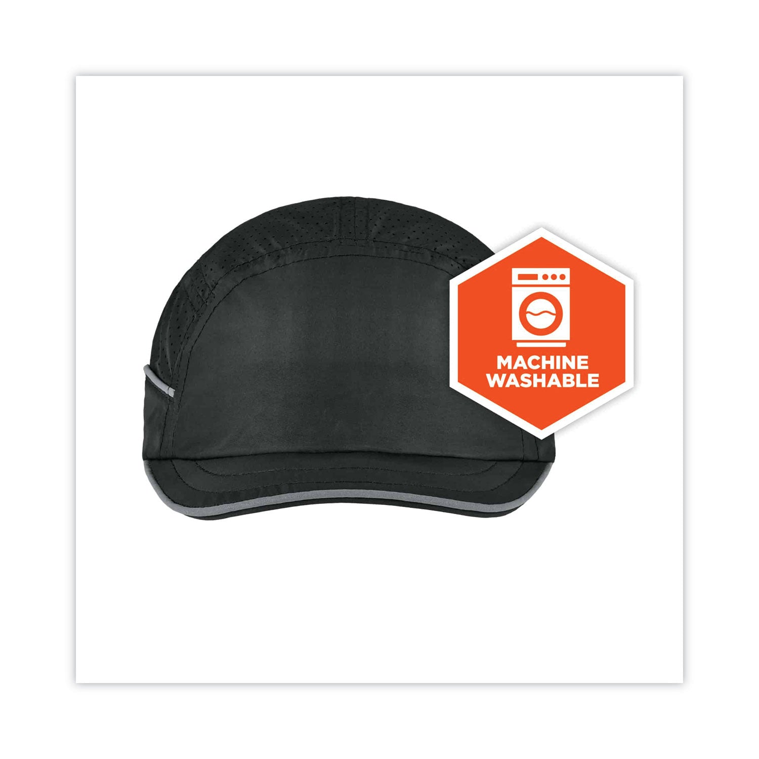 Ergodyne Skullerz 8955 Lightweight Bump Cap Hat, Black, High-Density Polyethylene Shell, Vented, Reflective, Breathable, Removable, Machine Washable, 1 Each