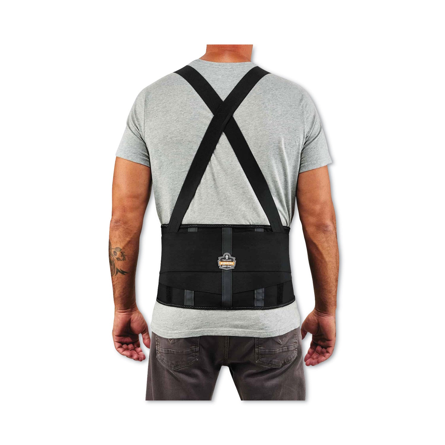 Ergodyne ProFlex 1100SF Spandex Back Support Brace - 30" to 34" Waist Size - Black - Elastic, Spandex - 1 Each