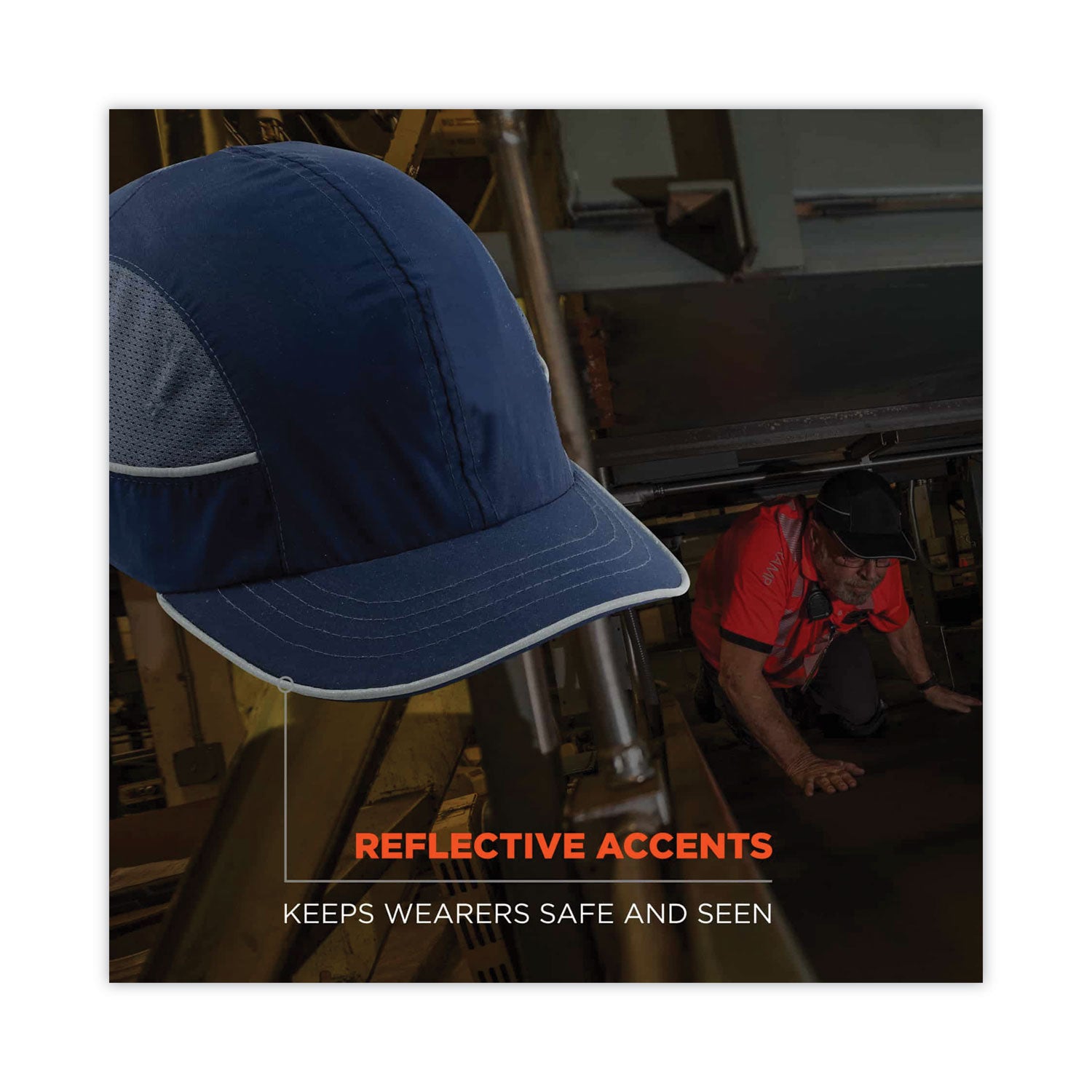 Ergodyne 8950XL Bump Cap Hat - Recommended for: Industrial, Mechanic, Factory, Home, Baggage Handling - X-Large - Bump, Scrape, Head Protection - Navy - Comfortable, Impact Resistant, Machine Washable, Removable - 1 Each