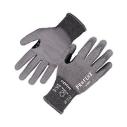 Ergodyne ProFlex 7071 PU-Coated Cut-Resistant Gloves, Large, Gray, ANSI A7, 18-Gauge HPPE, Touchscreen Capable, Reinforced Thumb Saddle, Machine Washable, 2 Pairs per Pack