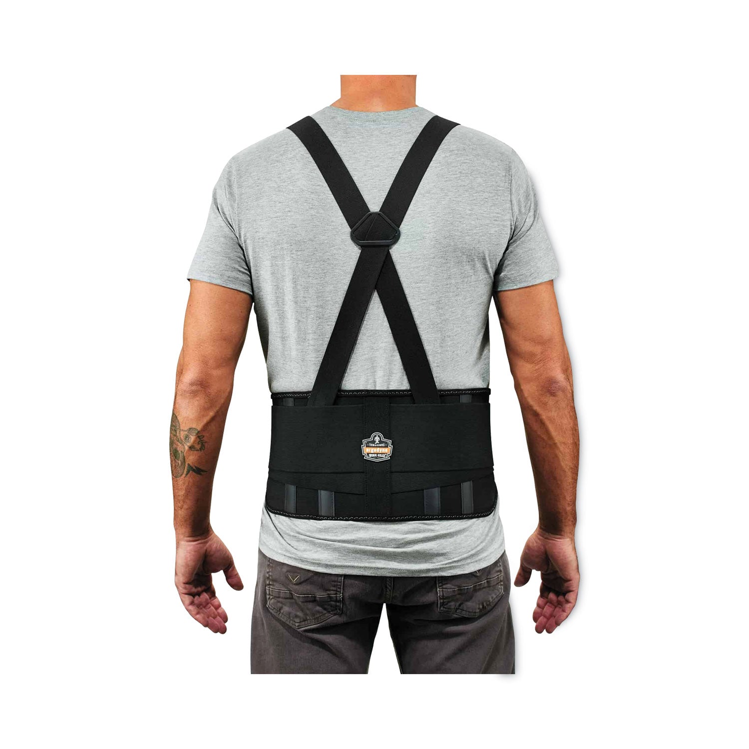 Ergodyne ProFlex 1625 Elastic Back Support Brace - 30" to 34" Waist Size - Black - Elastic, Polypropylene, Rubber - 1 Each