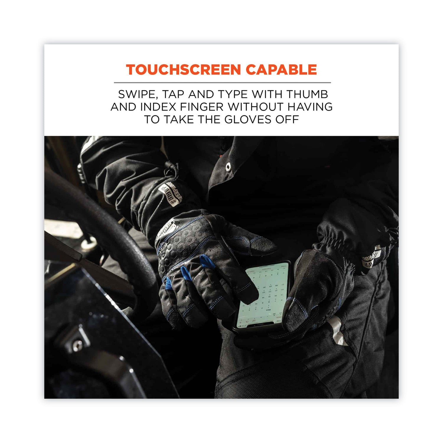 Ergodyne ProFlex 819WP Extreme Thermal Waterproof Winter Work Gloves, XXL, Black, Touchscreen Capable, 3" Thickness, 13.75" Length, 2 Pairs