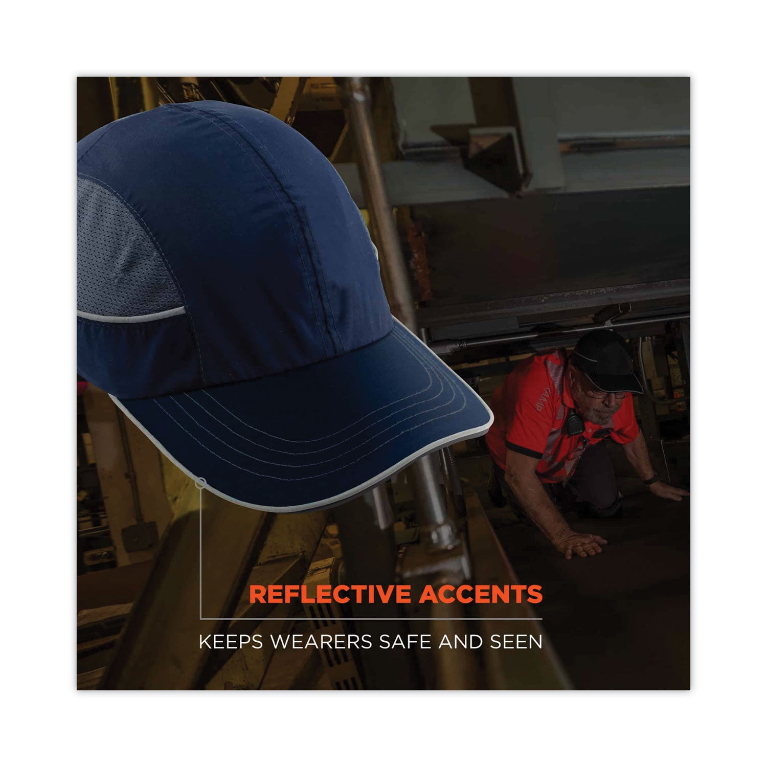 Ergodyne 8950XL Bump Cap Hat - Recommended for: Industrial, Mechanic, Factory, Home, Baggage Handling - Extra Large - Bump, Scrape, Head Protection - Navy - Comfortable, Impact Resistant, Machine Washable, Removable - 1 Each
