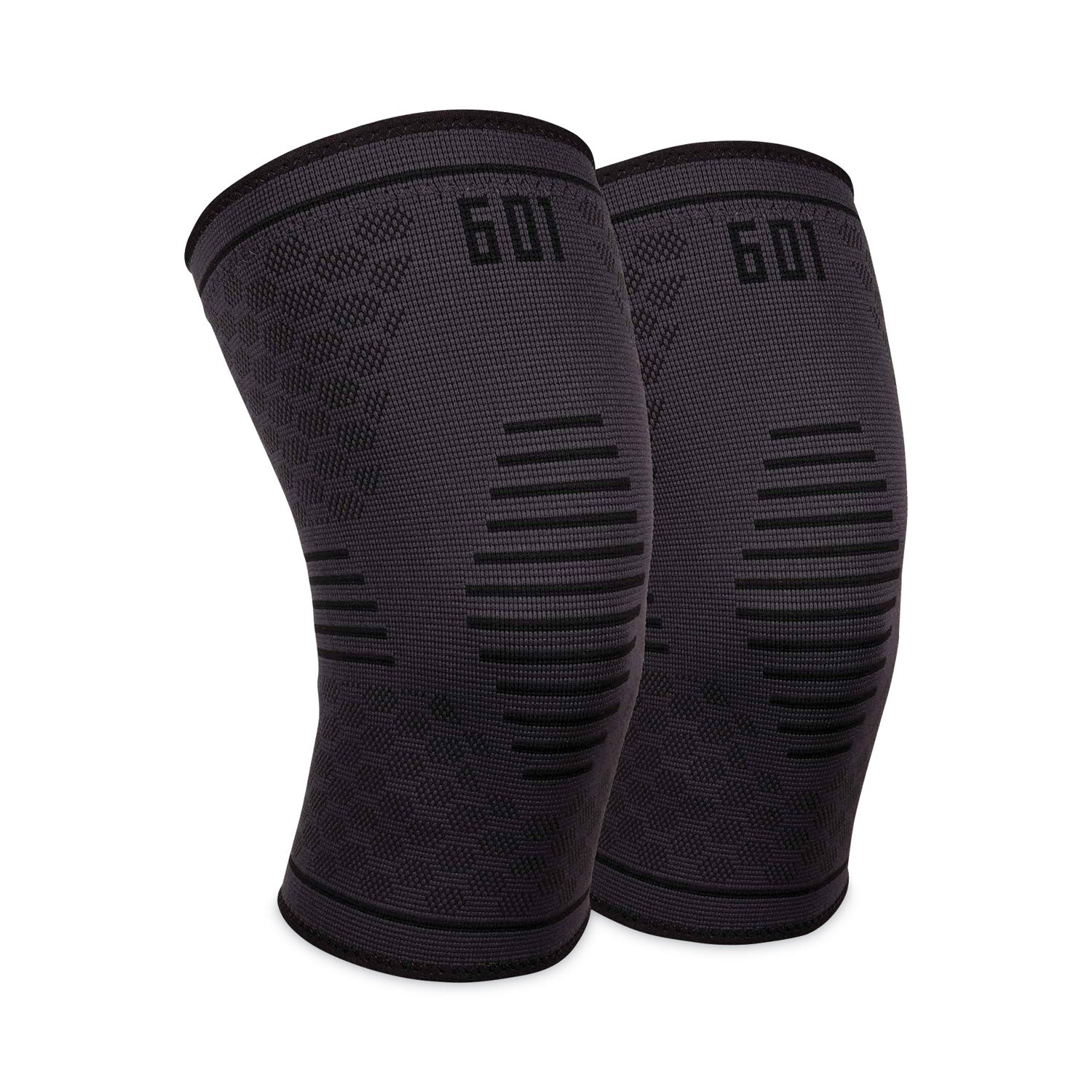 Ergodyne ProFlex 601 Knee Compression Sleeve - 12.20" to 13.78" Knee Circumference - Black - Silicone, Elastic - 1 Each