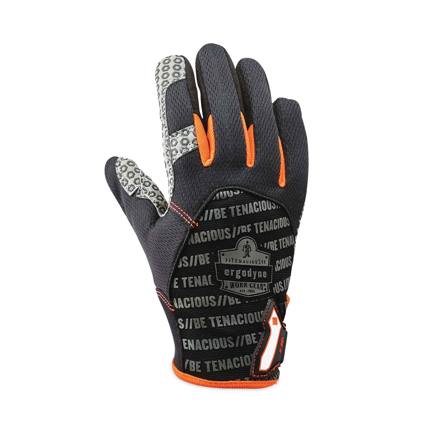 Ergodyne ProFlex 821 Smooth Surface Handling Gloves - 2" Thickness x 13" Glove Length - Extra Large Size - Black - Flexible, Comfortable, Breathable, Secure Fit, Molded, Pull-on Tab, ID Tab, Machine Washable - For Handling Goods - 2 / Pair