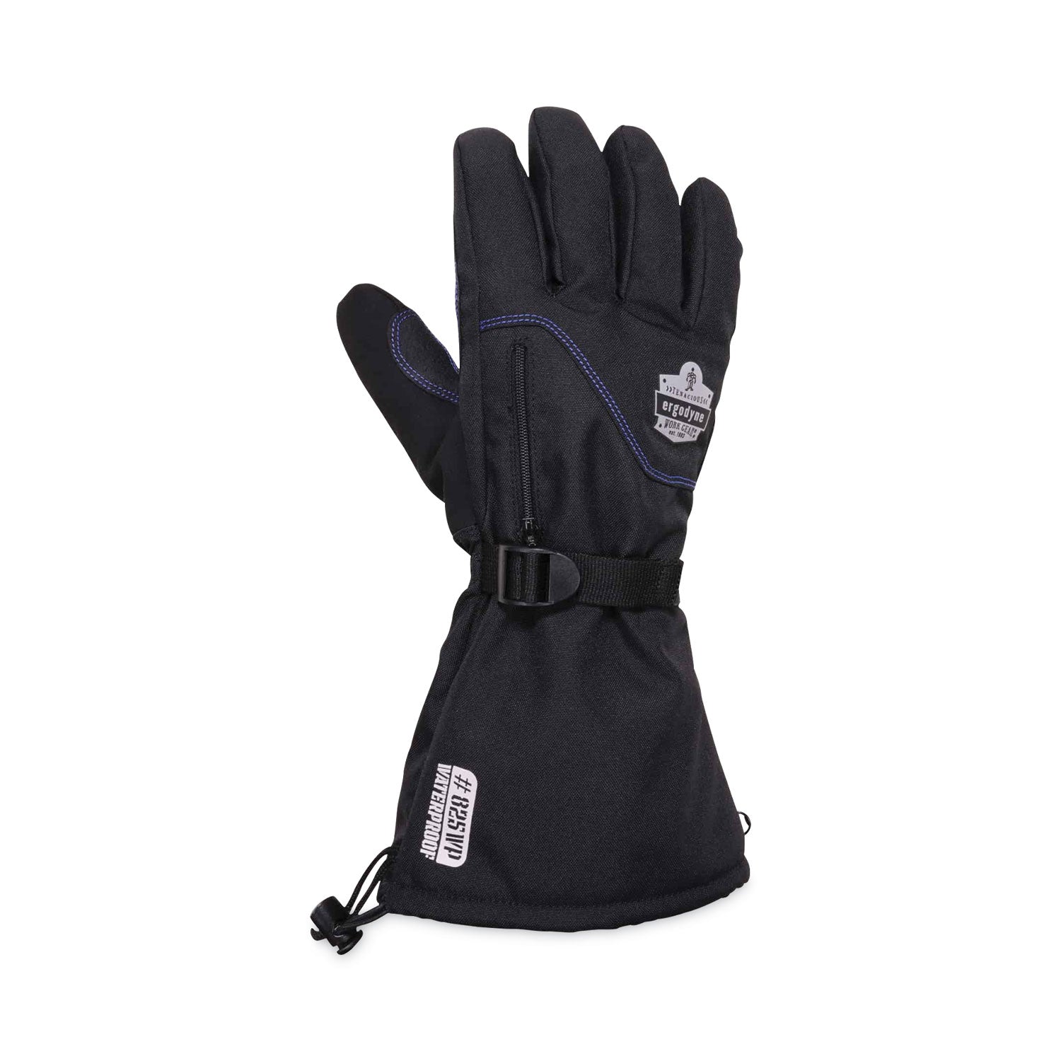 Ergodyne ProFlex 825WP Thermal Waterproof Winter Work Gloves, Small, Black, Touchscreen Capable, Dual Layer, Reinforced Fingertip, Abrasion Resistant, Reflective Accent, Machine Washable, 2 Pairs