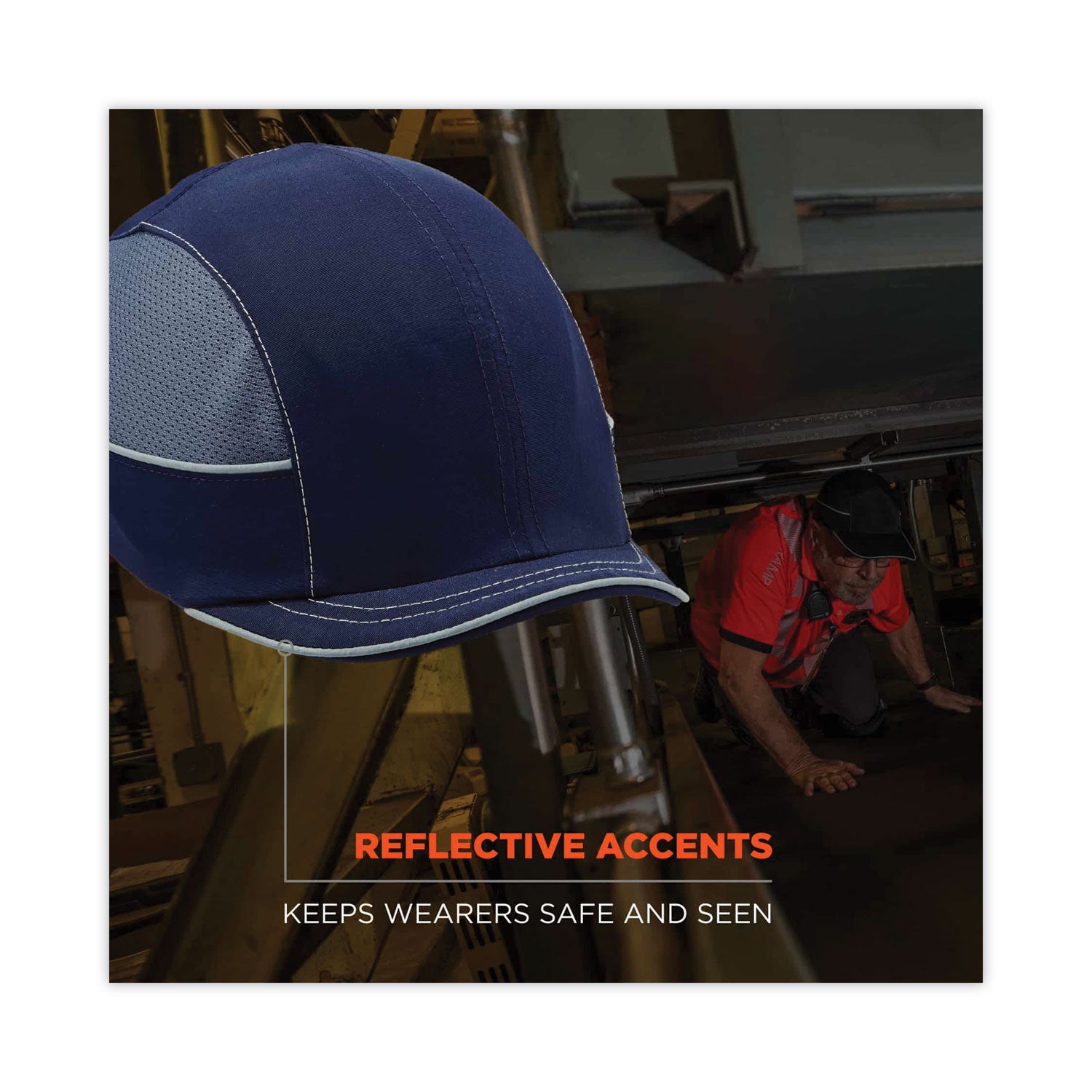 Ergodyne 8950 Bump Cap Hat - Recommended for: Industrial, Mechanic, Factory, Home, Baggage Handling - Bump, Scrape, Head Protection - Blue - Comfortable, Impact Resistant, Machine Washable, Removable - 1 Each