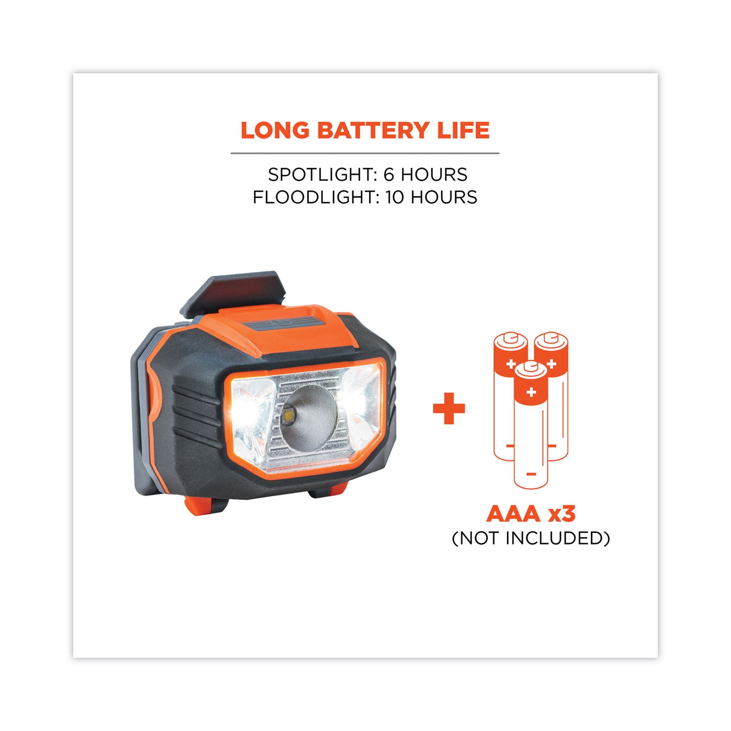 LED - 150 lm Lumen - 3 x AAA - Battery - Orange - 1 Each