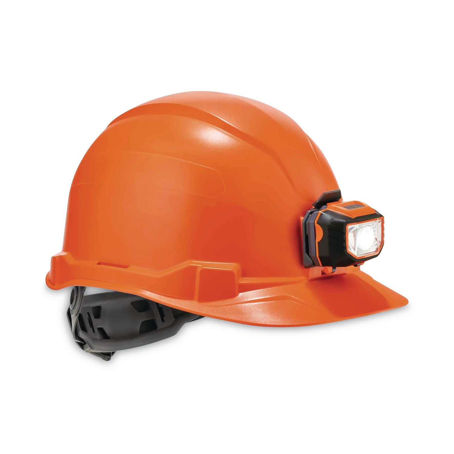Ergodyne Skullerz 8970LED Cap Style Hard Hat with LED Light, Adjustable Ratchet, Removable Sweatband, Orange, Lightweight, Heavy Duty, 1 Each