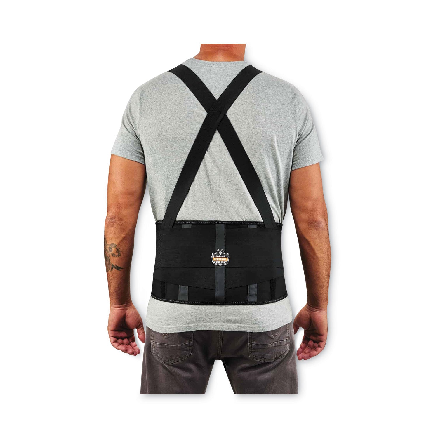 Ergodyne ProFlex 1100SF Spandex Back Support Brace - 42" to 46" Waist Size - Black - Spandex, Elastic - 1 Each