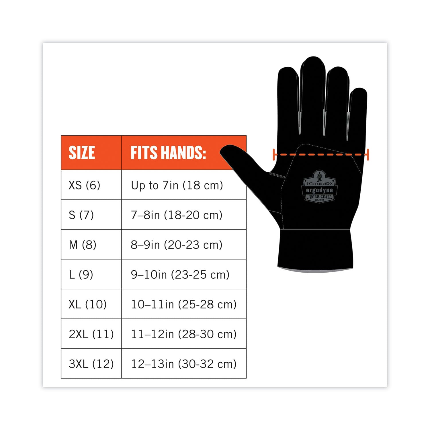 Ergodyne ProFlex 710 Heavy-Duty Utility Gloves, Small, Gray, 8" Length, Padded Palm, Reinforced Fingertip, Abrasion Resistant, Machine Washable, 2 Pairs