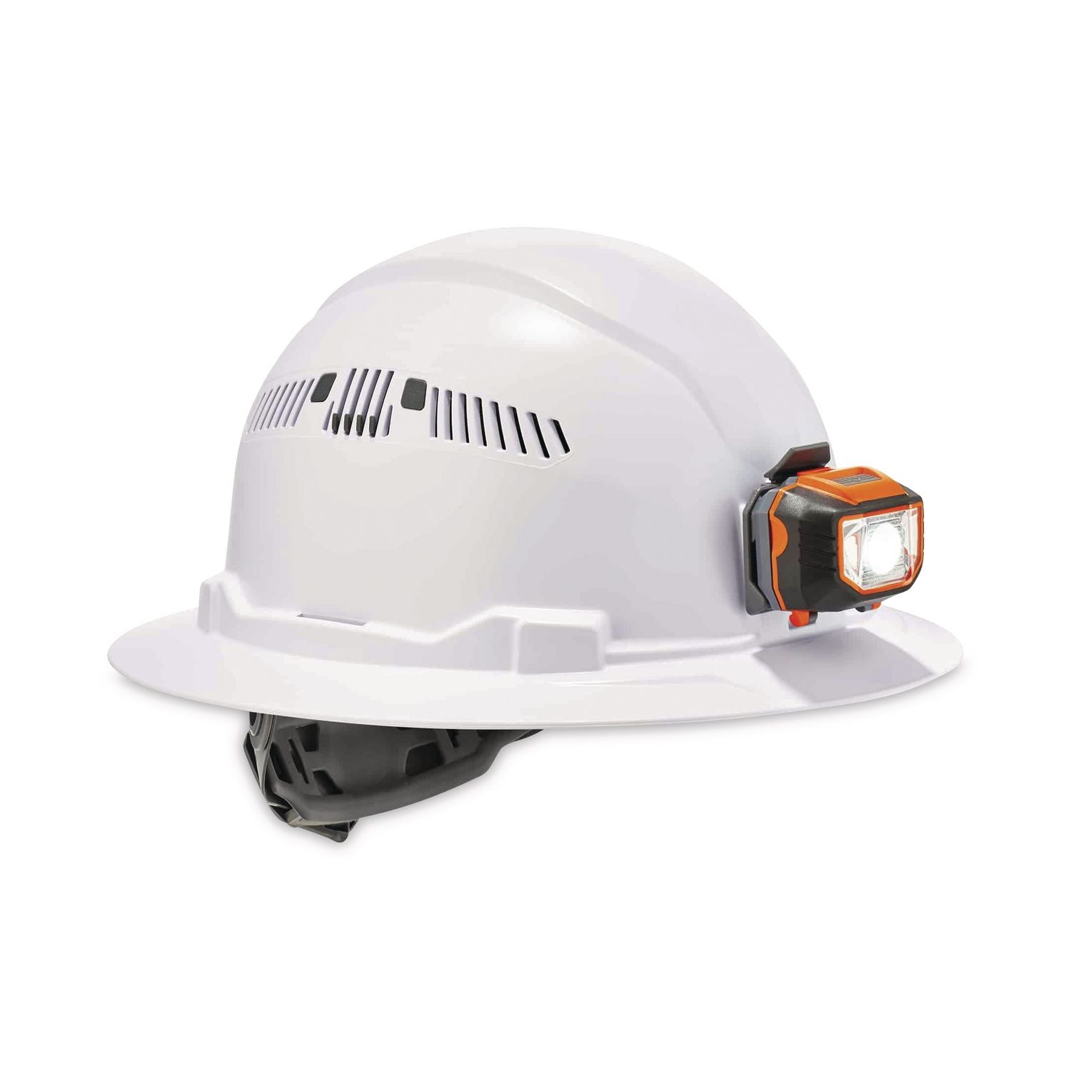 Ergodyne 8973LED Full Brim Hard Hat, White, White