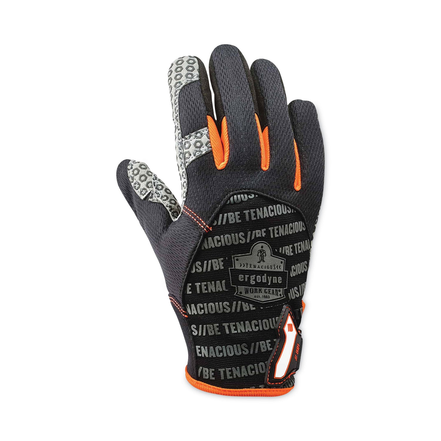 Ergodyne ProFlex 821 Smooth Surface Handling Gloves - 2" Thickness x 12.25" Glove Length - Small Size - Black - Flexible, Comfortable, Breathable, Secure Fit, Molded, Pull-on Tab, ID Tab, Machine Washable - For Handling Goods - 2 / Pair